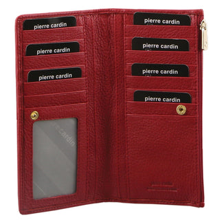 Leather Wallet Red / Leather PC 9130 RED Pierre Cardin Genuine Ladies Leather Bi-Fold Wallet in Red