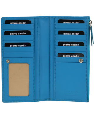 Leather Wallet Turquoise / Leather PC 9130 TRQ Pierre Cardin Genuine Ladies Leather Bi-Fold Wallet in Turquoise