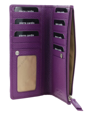 Bi-Fold Wallet Violet / Leather PC 9130 VIOLET Pierre Cardin Genuine Ladies Leather Bi-Fold Wallet in Violet
