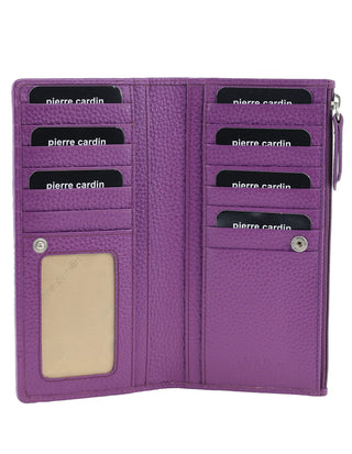 Bi-Fold Wallet Violet / Leather PC 9130 VIOLET Pierre Cardin Genuine Ladies Leather Bi-Fold Wallet in Violet