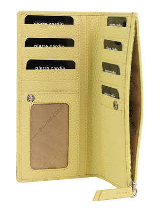 Bi-Fold Wallet Yellow / Leather PC 9130 YELL Pierre Cardin Genuine Ladies Leather Bi-Fold Wallet in Yellow