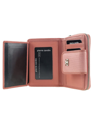 BI-Fold Wallet Pink / Leather PC 2756 PINK Pierre Cardin Genuine Leather Ladies Bi-Fold Wallet with Zip Coin Section in Pink