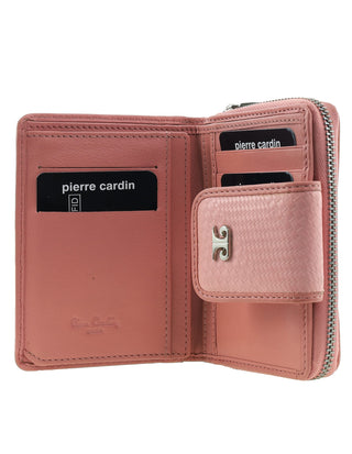 BI-Fold Wallet Pink / Leather PC 2756 PINK Pierre Cardin Genuine Leather Ladies Bi-Fold Wallet with Zip Coin Section in Pink