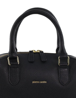 Mini Tote/Crossbody Bag Black / Leather PC 4141 BLACK Pierre Cardin Genuine Leather Mini Tote Crossbody Bag in Black