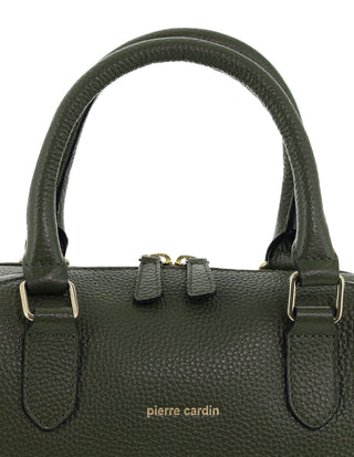 Mini Tote/Crossbody Bag Green / Leather PC 4141 GRN Pierre Cardin Genuine Leather Mini Tote Crossbody Bag in Green