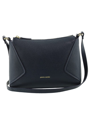 Crossbody Bag Navy / Leather PC 4145 NAVY Pierre Cardin Genuine Leather Soft Pebbled Crossbody Bag in Navy
