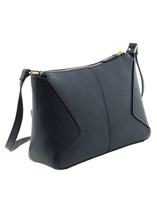 Crossbody Bag Navy / Leather PC 4145 NAVY Pierre Cardin Genuine Leather Soft Pebbled Crossbody Bag in Navy