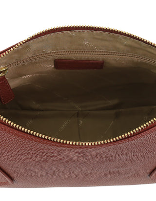 Crossbody Bag Terra / Leather PC 4145 TERRA Pierre Cardin Genuine Leather Soft Pebbled Crossbody Bag in Terra