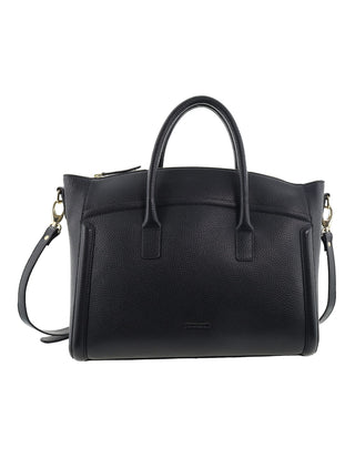 Mini Tote/Crossbody Bag Black / Leather PC 4143 BLACK Pierre Cardin Genuine Leather Square Tote Crossbody Bag in Black