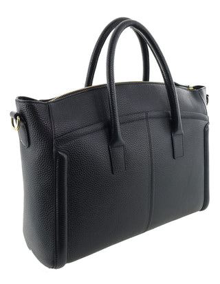 Mini Tote/Crossbody Bag Black / Leather PC 4143 BLACK Pierre Cardin Genuine Leather Square Tote Crossbody Bag in Black