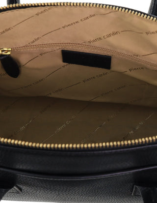 Mini Tote/Crossbody Bag Black / Leather PC 4143 BLACK Pierre Cardin Genuine Leather Square Tote Crossbody Bag in Black