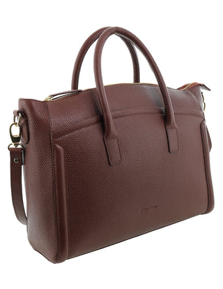 Mini Tote/Crossbody Bag Chocolate / Leather PC 4143 CHOCO Pierre Cardin Genuine Leather Square Tote Crossbody Bag in Chocolate