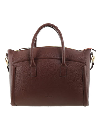 Mini Tote/Crossbody Bag Chocolate / Leather PC 4143 CHOCO Pierre Cardin Genuine Leather Square Tote Crossbody Bag in Chocolate