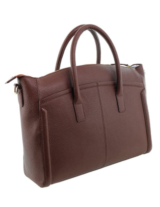 Mini Tote/Crossbody Bag Chocolate / Leather PC 4143 CHOCO Pierre Cardin Genuine Leather Square Tote Crossbody Bag in Chocolate