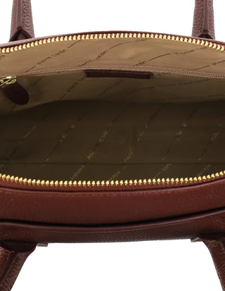 Mini Tote/Crossbody Bag Chocolate / Leather PC 4143 CHOCO Pierre Cardin Genuine Leather Square Tote Crossbody Bag in Chocolate