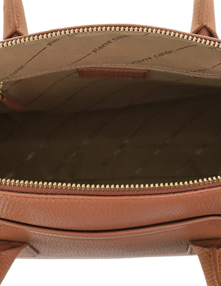 Mini Tote/Crossbody Bag Tan / Leather PC 4143 TAN Pierre Cardin Genuine Leather Square Tote Crossbody Bag in Tan