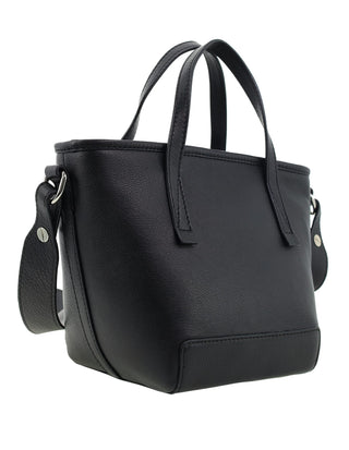 Mini Tote/Crossbody Bag Black / Leather PC 4153 BLACK Pierre Cardin Genuine Leather Tote Crossbody Bag in Black