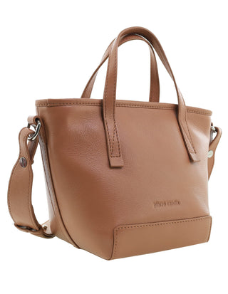 Mini Tote/Crossbody Bag Chocolate / Leather PC 4153 CHOCO Pierre Cardin Genuine Leather Tote Crossbody Bag in Chocolate