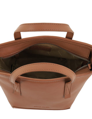 Mini Tote/Crossbody Bag Chocolate / Leather PC 4153 CHOCO Pierre Cardin Genuine Leather Tote Crossbody Bag in Chocolate