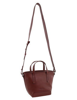 Mini Tote/Crossbody Bag Wine / Leather PC 4153 WINE Pierre Cardin Genuine Leather Tote Crossbody Bag in Wine