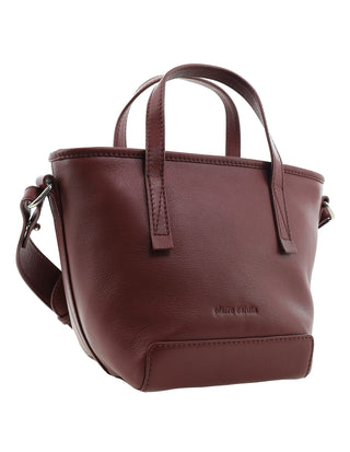 Mini Tote/Crossbody Bag Wine / Leather PC 4153 WINE Pierre Cardin Genuine Leather Tote Crossbody Bag in Wine