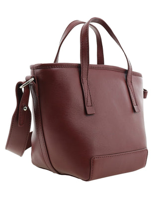 Mini Tote/Crossbody Bag Wine / Leather PC 4153 WINE Pierre Cardin Genuine Leather Tote Crossbody Bag in Wine