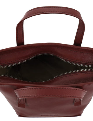 Mini Tote/Crossbody Bag Wine / Leather PC 4153 WINE Pierre Cardin Genuine Leather Tote Crossbody Bag in Wine