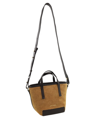 Shoulder/Tote Bag Camel / Suede Leather Finish PC 4135 CAMEL Pierre Cardin Genuine Suede Leather Bag in Camel
