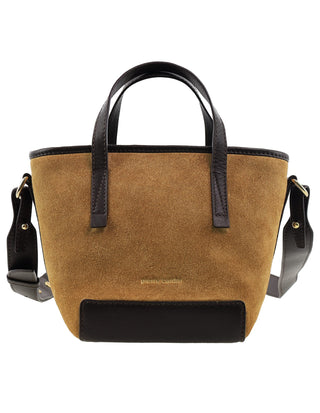 Shoulder/Tote Bag Camel / Suede Leather Finish PC 4135 CAMEL Pierre Cardin Genuine Suede Leather Bag in Camel