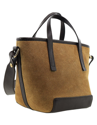 Shoulder/Tote Bag Camel / Suede Leather Finish PC 4135 CAMEL Pierre Cardin Genuine Suede Leather Bag in Camel