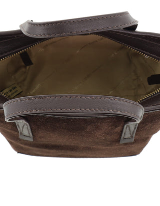 Shoulder/Tote Bag Chocolate / Suede Leather Finish PC 4135 CHOCO Pierre Cardin Genuine Suede Leather Bag in Chocolate