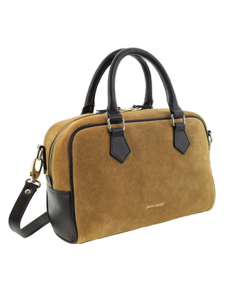 Mini Tote/Crossbody Bag Camel / Suede Leather Finish PC 4147 CAMEL Pierre Cardin Genuine Suede Leather Tote Crossbody Bag in Camel
