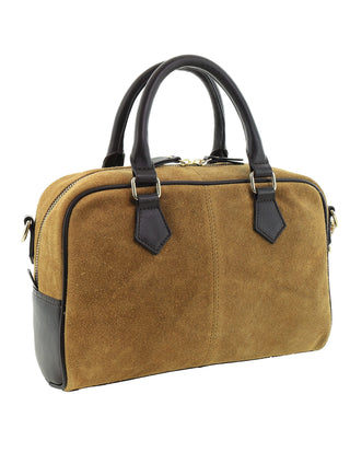 Mini Tote/Crossbody Bag Camel / Suede Leather Finish PC 4147 CAMEL Pierre Cardin Genuine Suede Leather Tote Crossbody Bag in Camel