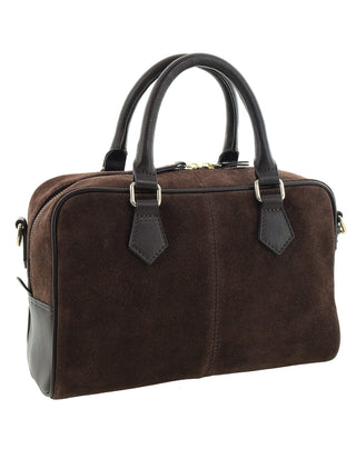 Mini Tote/Crossbody Bag Chocolate / Suede Leather Finish PC 4147 CHOCO Pierre Cardin Genuine Suede Leather Tote Crossbody Bag in Chocolate