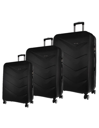 3-Piece Set Black / Hard Luggage PC 3249 BLK Pierre Cardin Hard Shell 3-Piece Luggage Set in Black