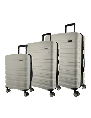 Hard Shell Luggage Snow / Hard Luggage PC 3941 SNOW Pierre Cardin Hard-shell 3-Piece Luggage Set in Snow