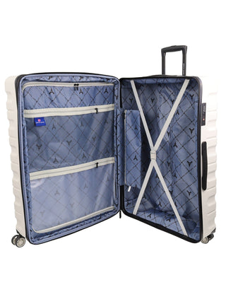 Hard Shell Luggage Snow / Hard Luggage PC 3941 SNOW Pierre Cardin Hard-shell 3-Piece Luggage Set in Snow