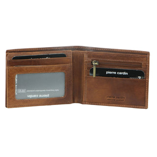 Leather Wallet Cognac / Leather PC 1162 COGN Pierre Cardin Italian Leather Bi-Fold Men's Wallet in Cognac