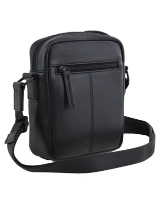 Crossbody Bag Black / Leather PC 4007 BLK Pierre Cardin Italian Leather Classic Men's Crossbody Bag in Black