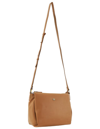 Crossbody Bag Almond / Leather PC 3968 ALMO Pierre Cardin Italian Leather Crossbody Ladies Bag in Almond