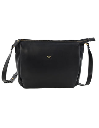 Crossbody Bag Black / Leather PC 3968 BLK Pierre Cardin Italian Leather Crossbody Ladies Bag in Black