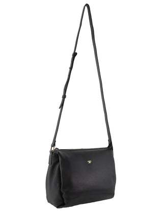 Crossbody Bag Black / Leather PC 3968 BLK Pierre Cardin Italian Leather Crossbody Ladies Bag in Black