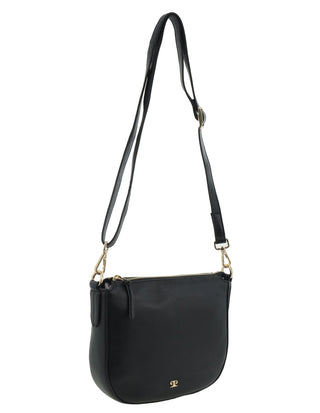 Crossbody Bag Black / Leather PC 3984 BLK Pierre Cardin Italian Leather Crossbody Ladies Bag in Black