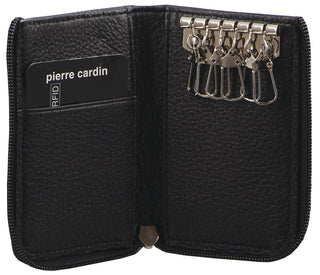 Organiser Black / Leather PC 2756 BLK Pierre Cardin Italian Leather Key + Credit Card Holder in Black