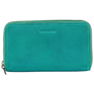 Leather Wallet Turquoise / Leather PC 2950 TURQ Pierre Cardin Italian Leather Ladies Double Zip Wallet in Turquoise