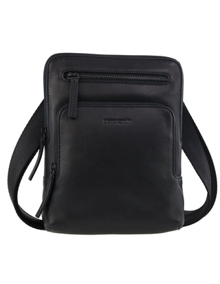 Crossbody Bag Black / Leather PC 4006 BLK Pierre Cardin Italian Leather Men's Casual Crossbody Bag in Black