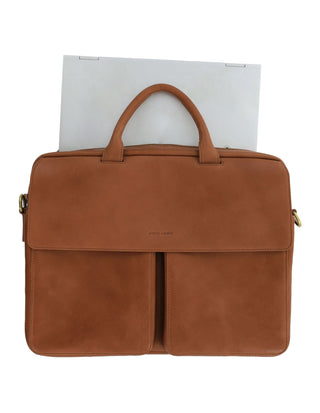 Laptop & Business bags Cognac / Leather PC 3963 COGN Pierre Cardin Italian Leather Men's Messenger/Computer Bag in Cognac