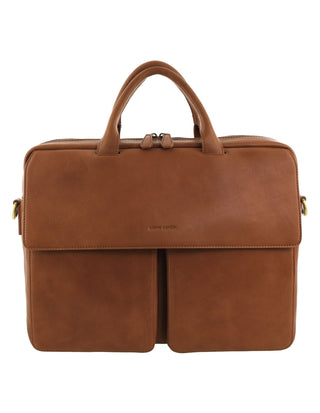 Laptop & Business bags Cognac / Leather PC 3963 COGN Pierre Cardin Italian Leather Men's Messenger/Computer Bag in Cognac