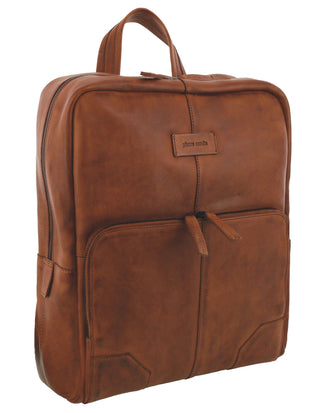 Backpack Cognac / Leather PC 4008 COGN Pierre Cardin Italian Leather Men's Sleek Vintage Backpack in Cognac