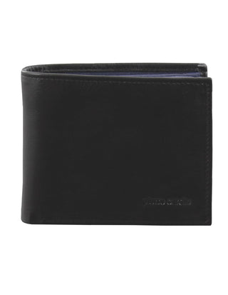 Leather Wallet Black-Cognac / Leather PC 2630 BLK-NVY Pierre Cardin Italian Leather Men's Two Tone Bi-Fold Wallet in Black-Navy